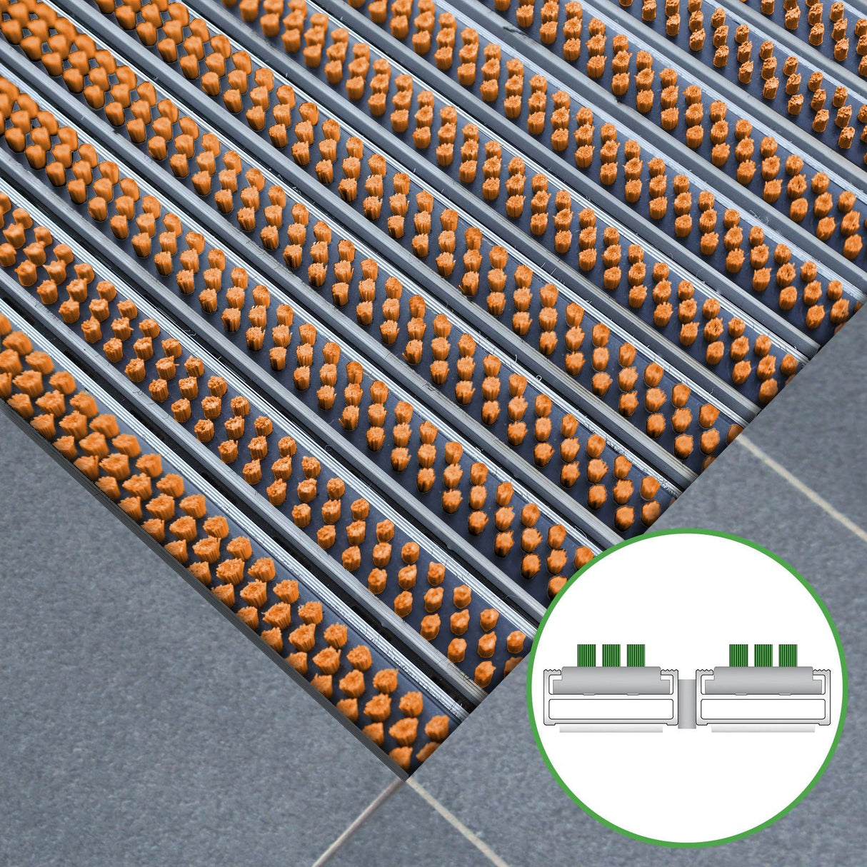 Eingangsmatte ALUPRO mit Bürsten-Einsatz | Orange