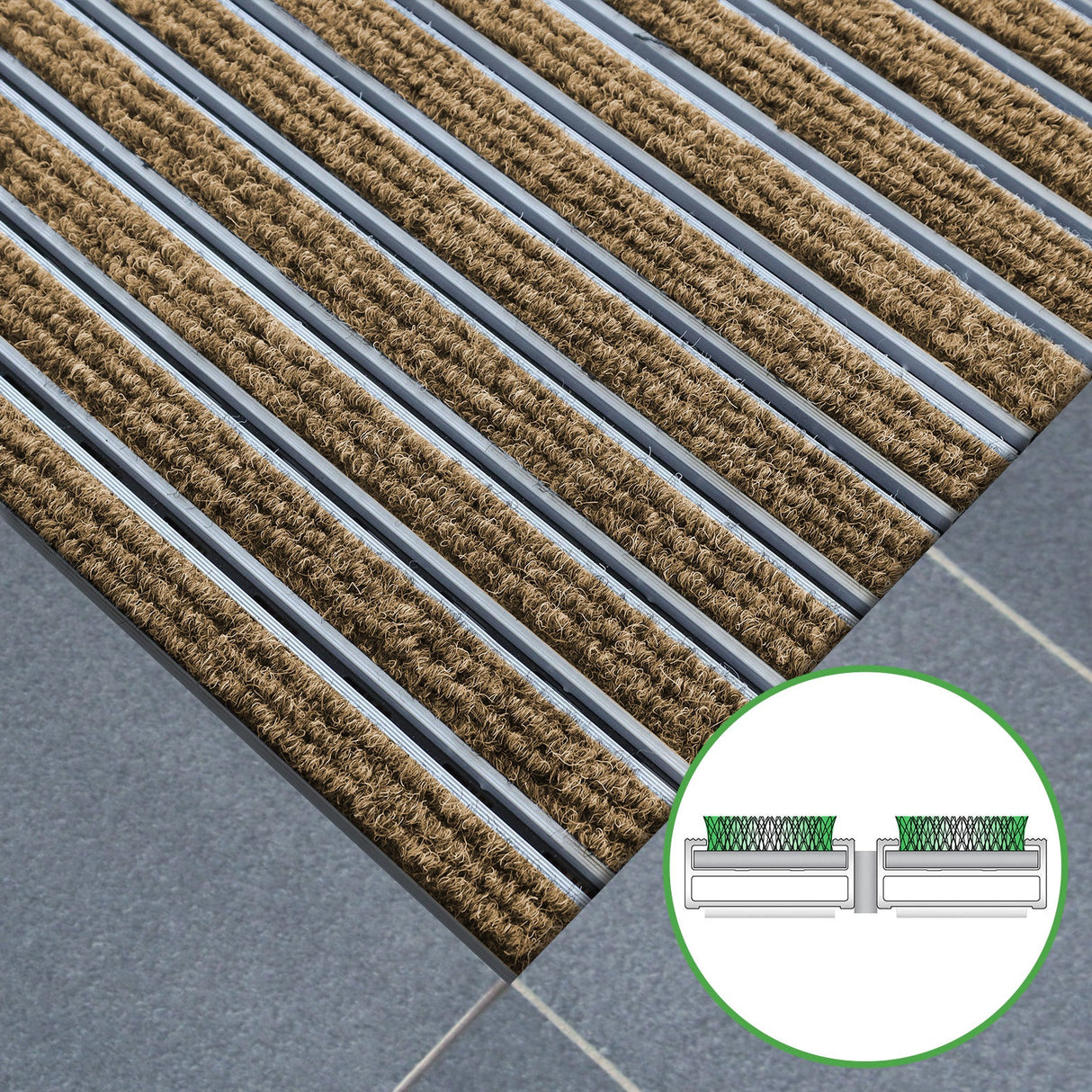 Eingangsmatte ALUPRO - Allround Nadelfilz-Einlage - 3 Stärken - Zone 2 Länge: 60cm x Breite: 116cm [ID:1787302139030]