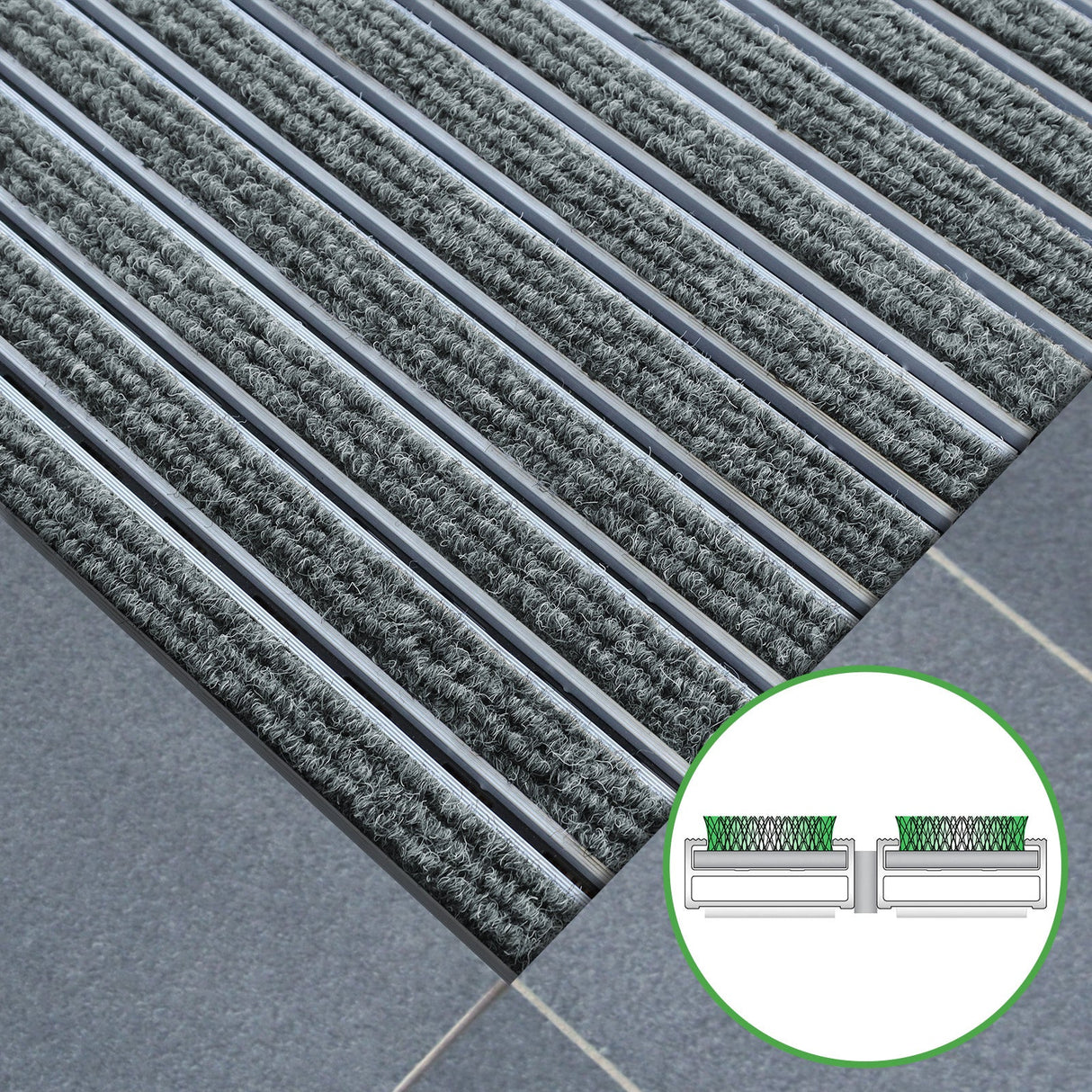 Eingangsmatte ALUPRO - Allround Nadelfilz-Einlage - 3 Stärken - Zone 2 Länge: 60cm x Breite: 120cm [ID:1785955600005]