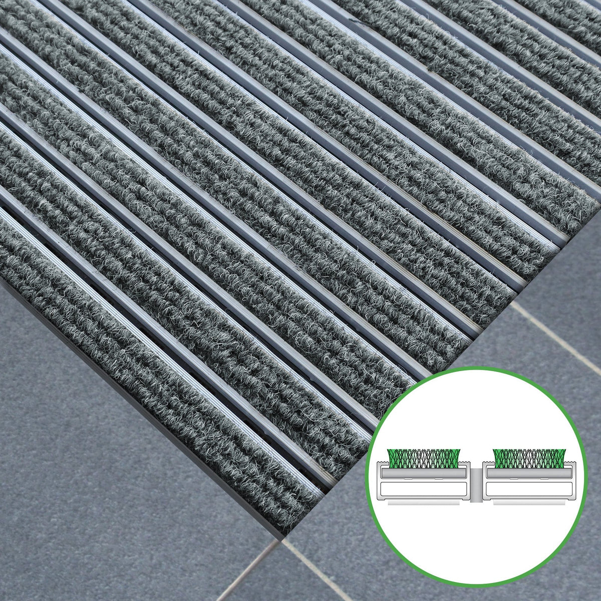Eingangsmatte ALUPRO - Allround Nadelfilz-Einlage - 3 Stärken - Zone 2 Länge: 90cm x Breite: 160cm [ID:1790596853661]