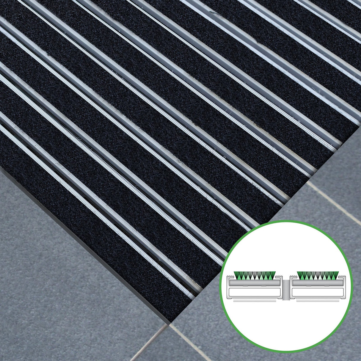 Eingangsmatte ALUPRO - Teppich-Einlage für Innenbereiche - 3 Stärken - Zone 3 Länge: 60cm x Breite: 100cm [ID:1786453783782]