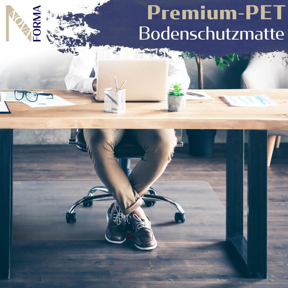 Bodenschutzmatte DURA-MAT - Transparente Bürostuhlunterlage - Für Hartböden