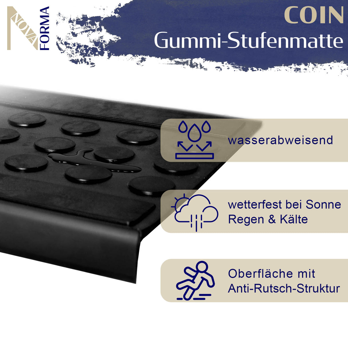 Gummi-Stufenmatte Coin