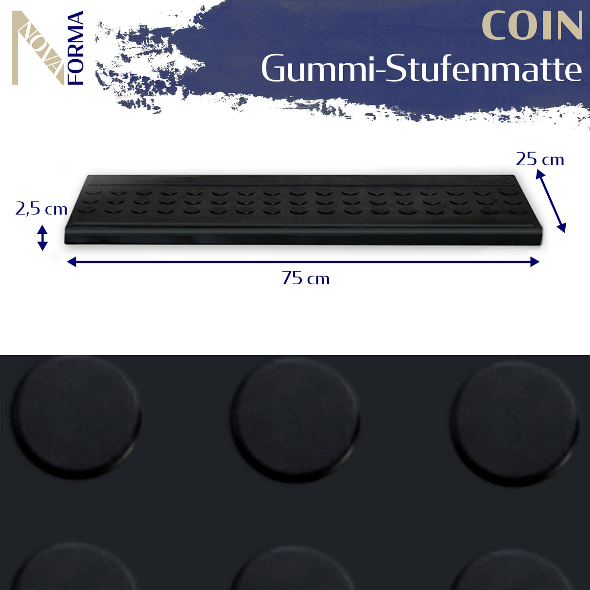 Gummi-Stufenmatte Coin