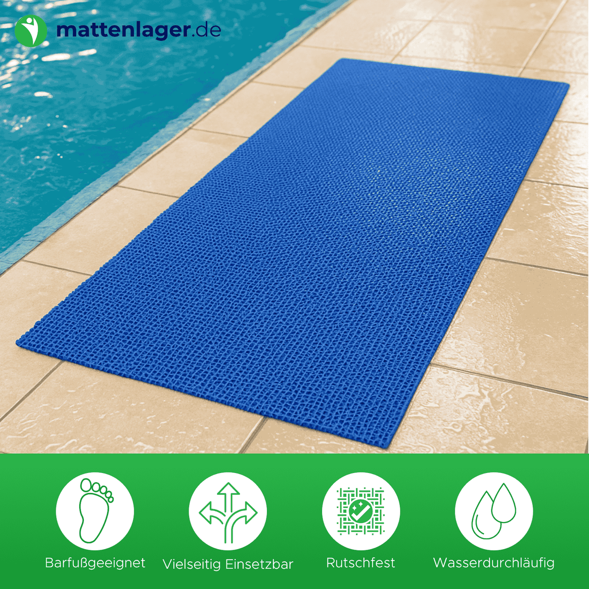 Tapis hygiénique AQUA WAVE - antidérapant pour zones humides