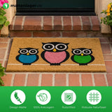 Tapis en noix de coco NATURE TREND - motif HIBOUX - 40 x 60 cm