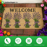 Tapis en noix de coco NATURE TREND - motif LAVANDE - 40x60 cm