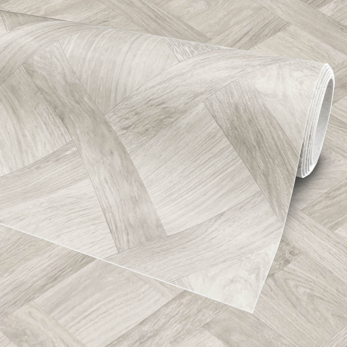PVC-Bodenbelag BRIDE in Flechtparkett-Optik | Grau