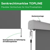 Senkrechtmarkise TOPLINE Nahaufnahme Details Mattenlager