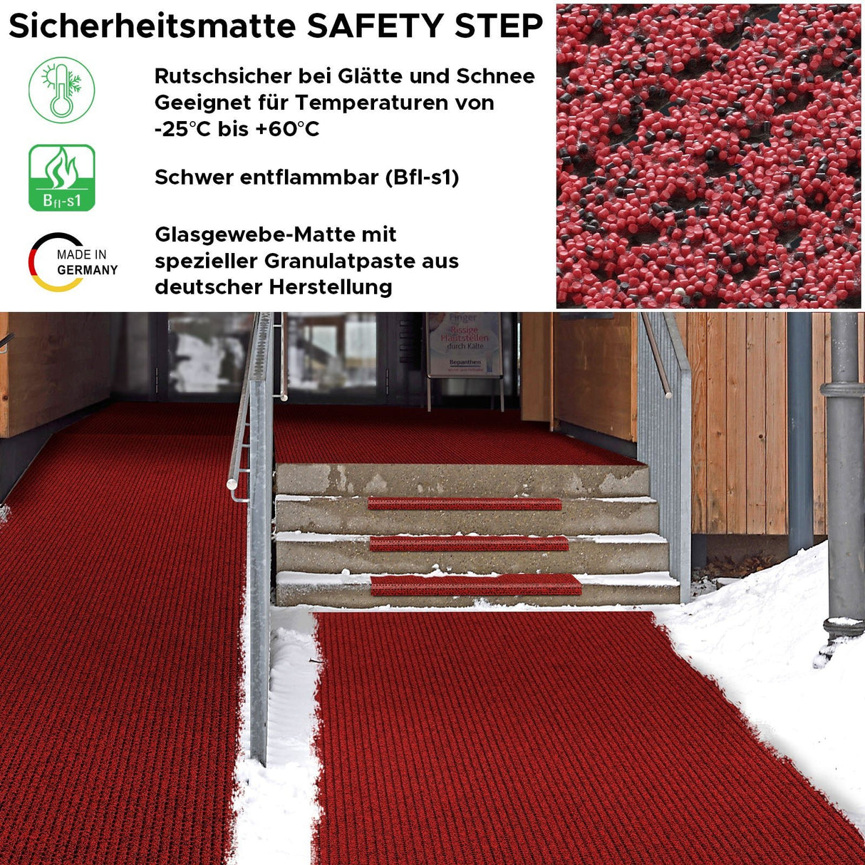 Sicherheitsmatte SAFETY STEP Anwendung Eingangsbereich Mattenlager | Rot