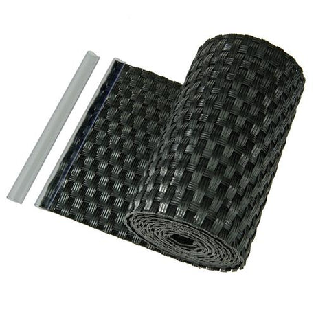 Sichtschutzstreifen CAVE Rattan-Optik | Schwarz