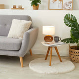 Dekofell-Teppich CALDERA rund Anwendung Zimmer Mattenlager | Beige