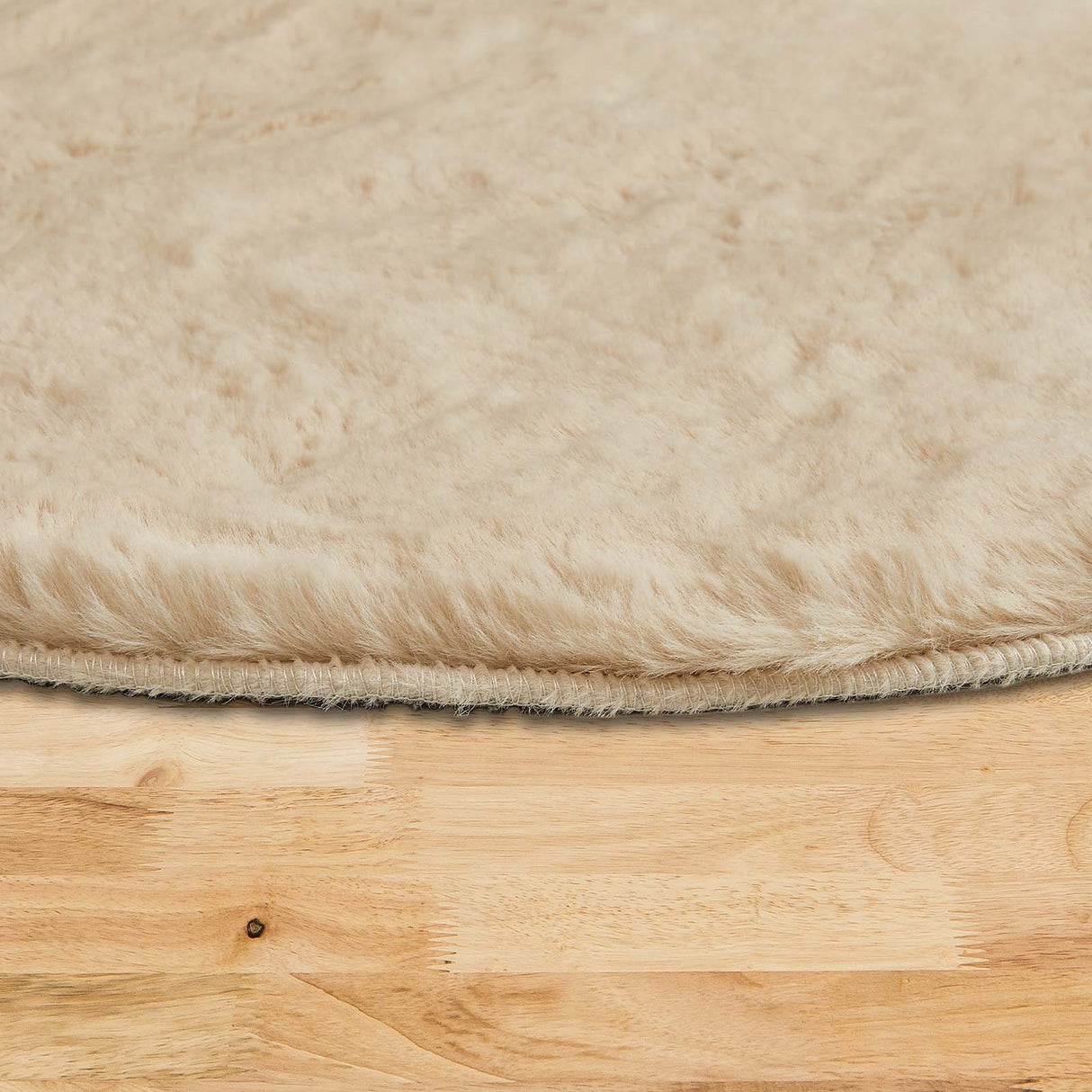 Dekofell-Teppich CALDERA rund Anwendung Boden Mattenlager | Beige