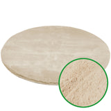 Dekofell-Teppich CALDERA rund Gesamtansicht Mattenlager | Beige