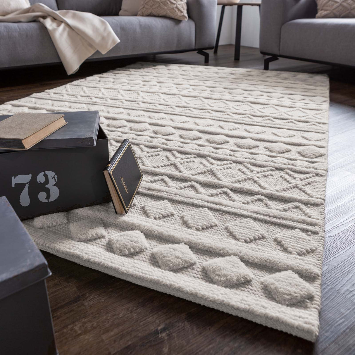 Handweb-Teppich DALTON Anwendung Zimmer Mattenlager | Creme
