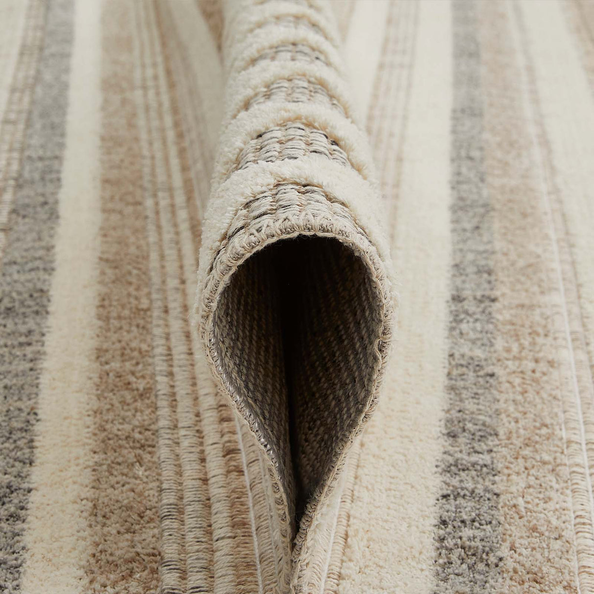 Web-Teppich PARKER Welle Mattenlager | Creme-Grau