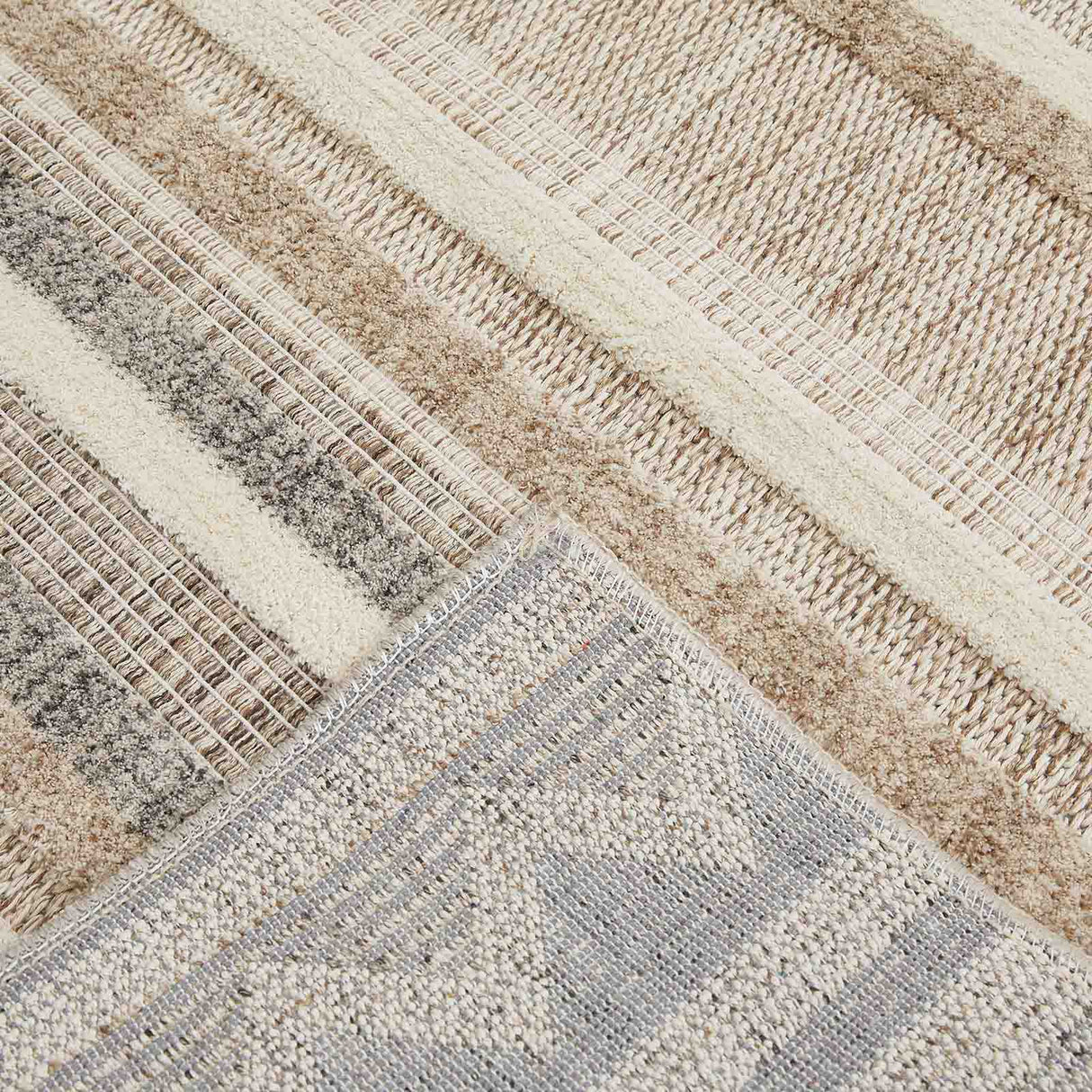 Web-Teppich PARKER Nahaufnahme Mattenlager | Creme-Grau