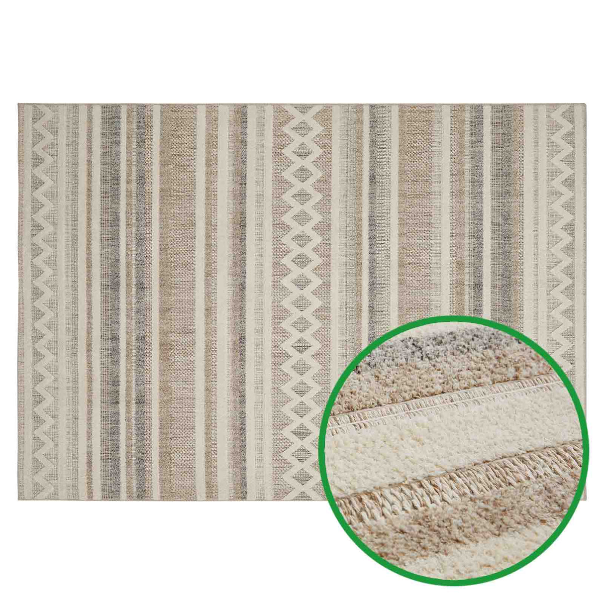 Web-Teppich PARKER Gesamtansicht Mattenlager | Creme-Grau