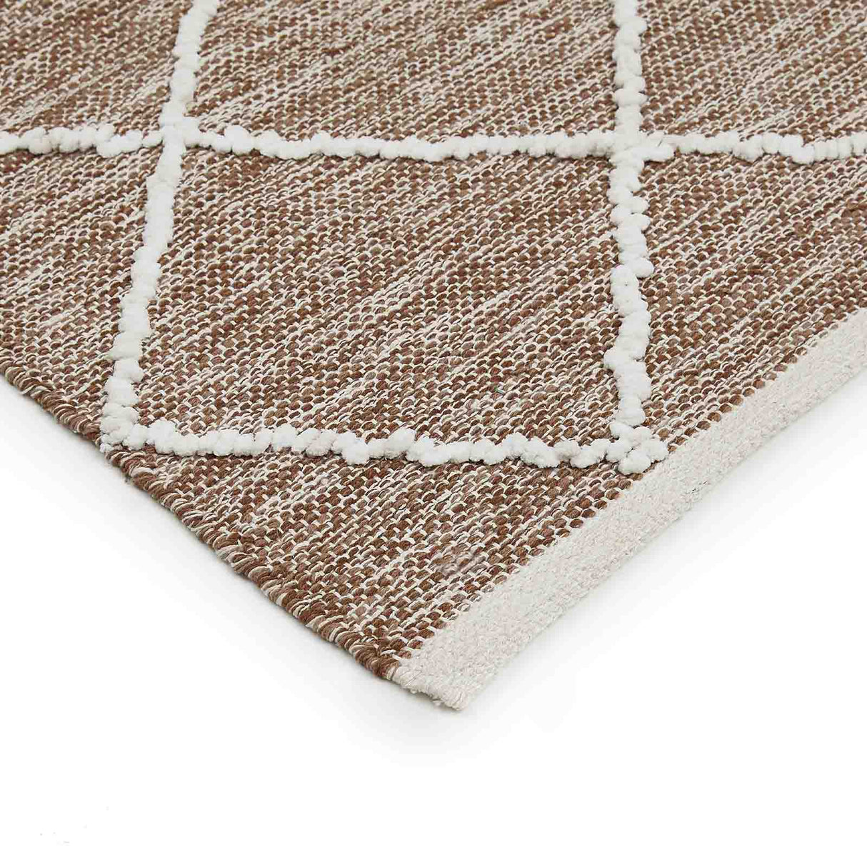 Handweb-Teppich MONTARA Ecke Mattenlager | Braun