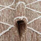 Handweb-Teppich MONTARA Welle Mattenlager | Braun