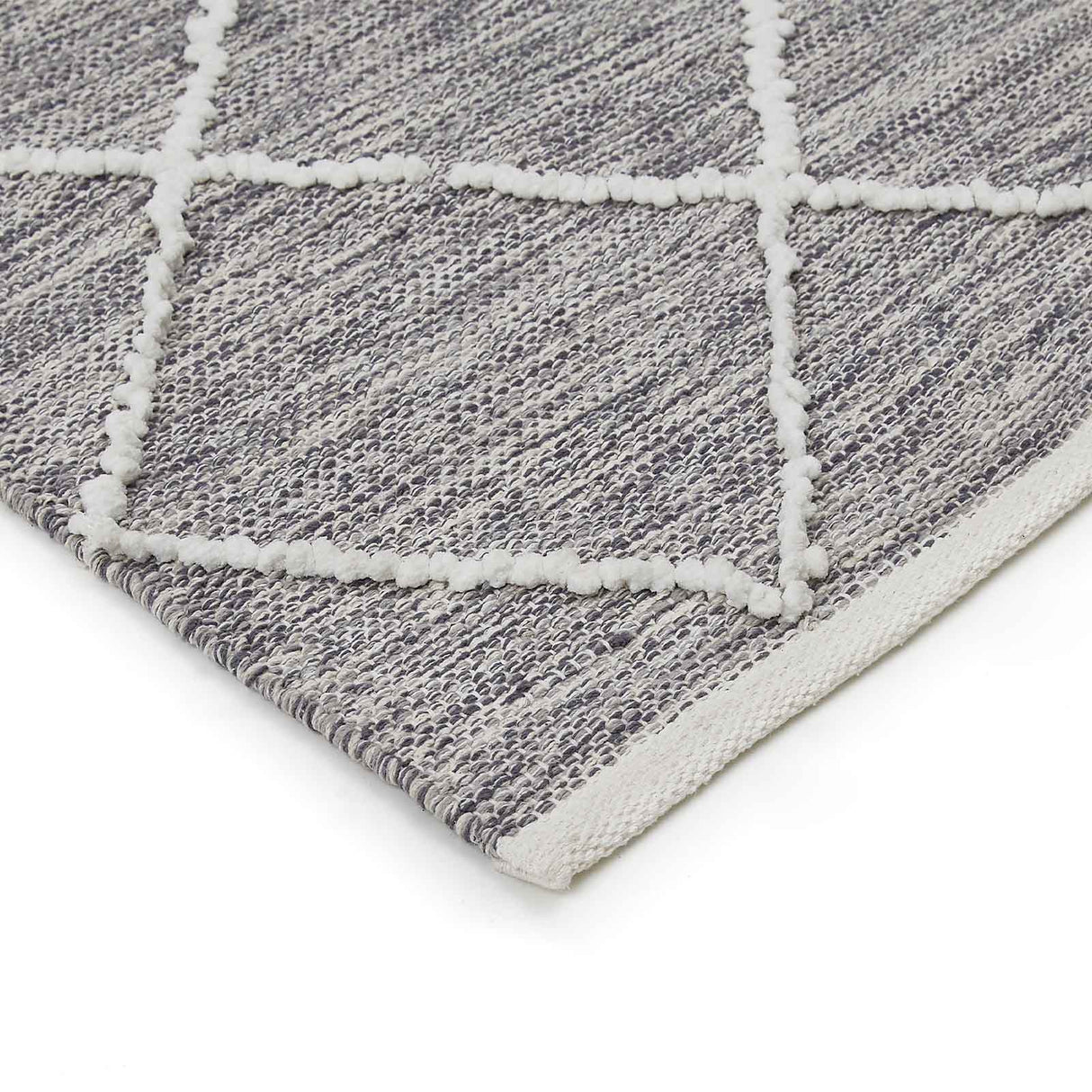 Handweb-Teppich MONTARA Ecke Mattenlager | Grau