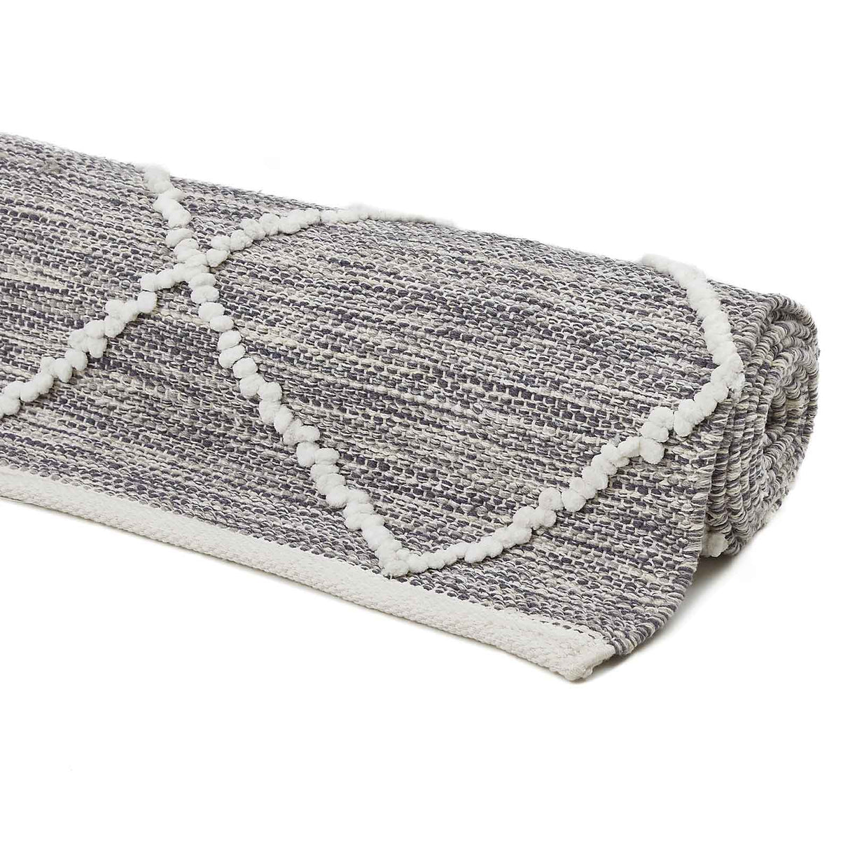 Handweb-Teppich MONTARA Rolle Mattenlager | Grau