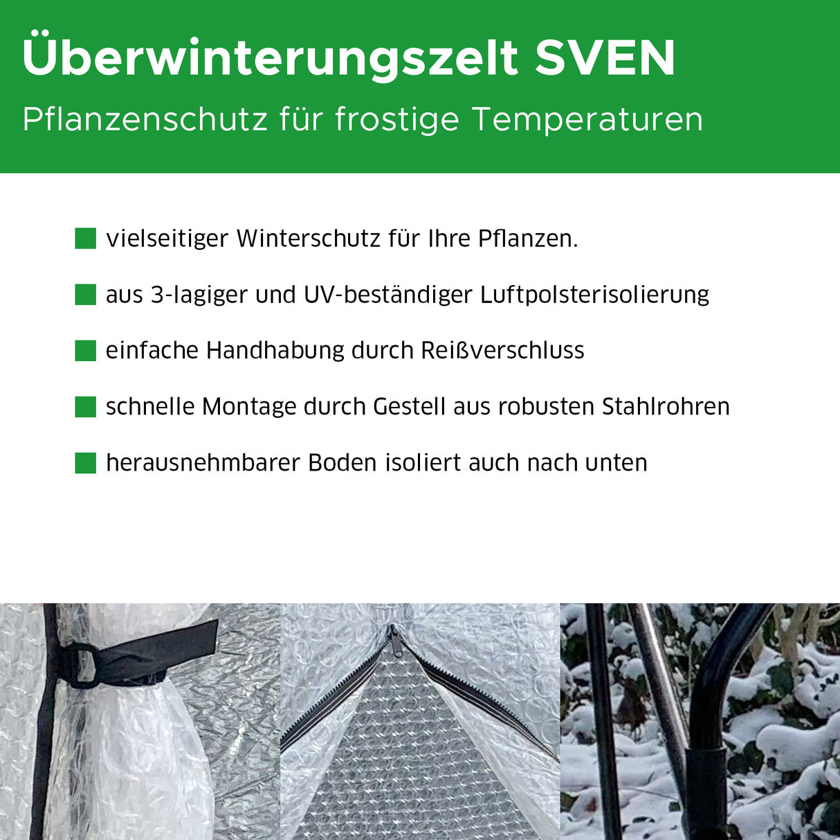 Überwinterungszelt SVEN Infokarte Mattenlager | Info