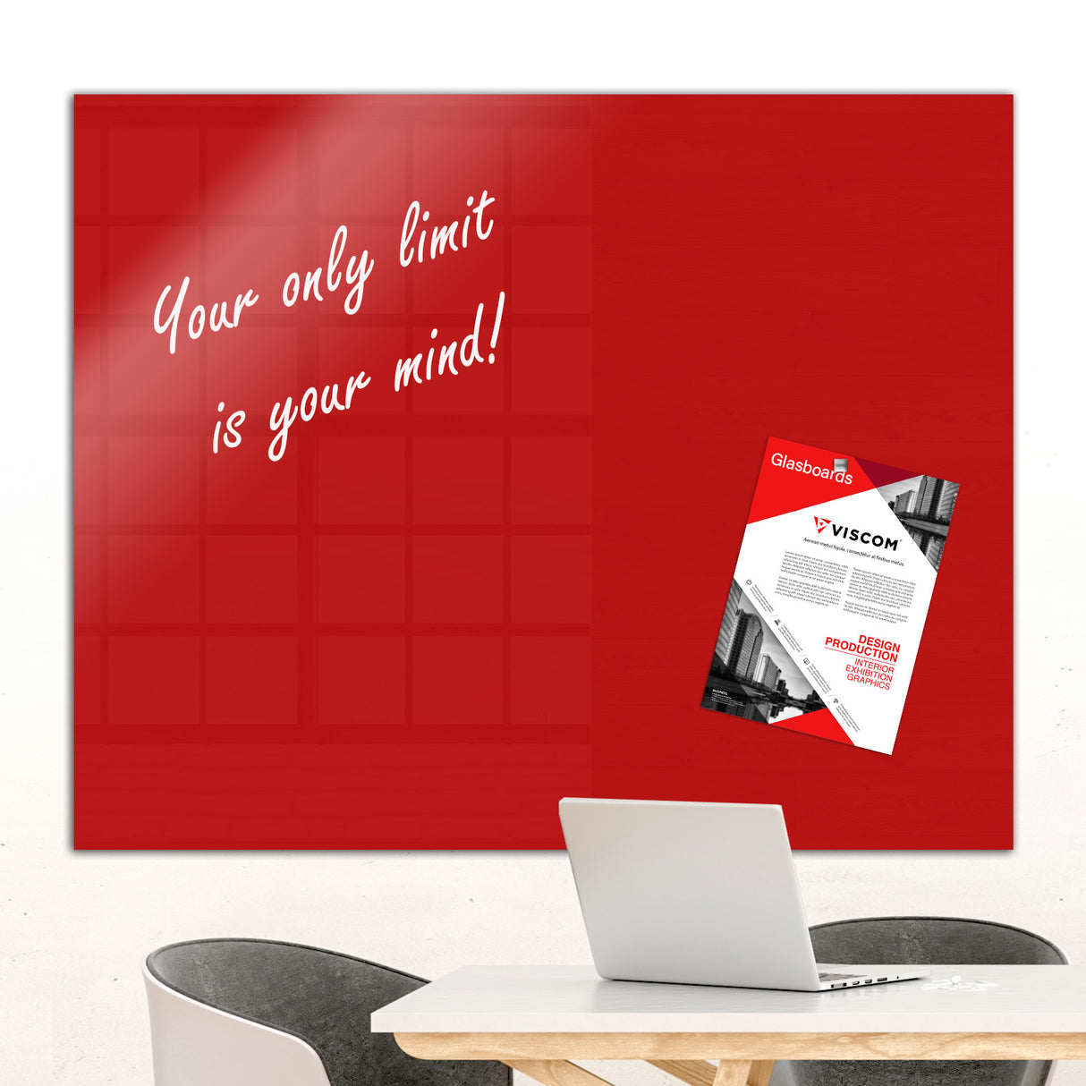 Glas-Magnetboard | Rot