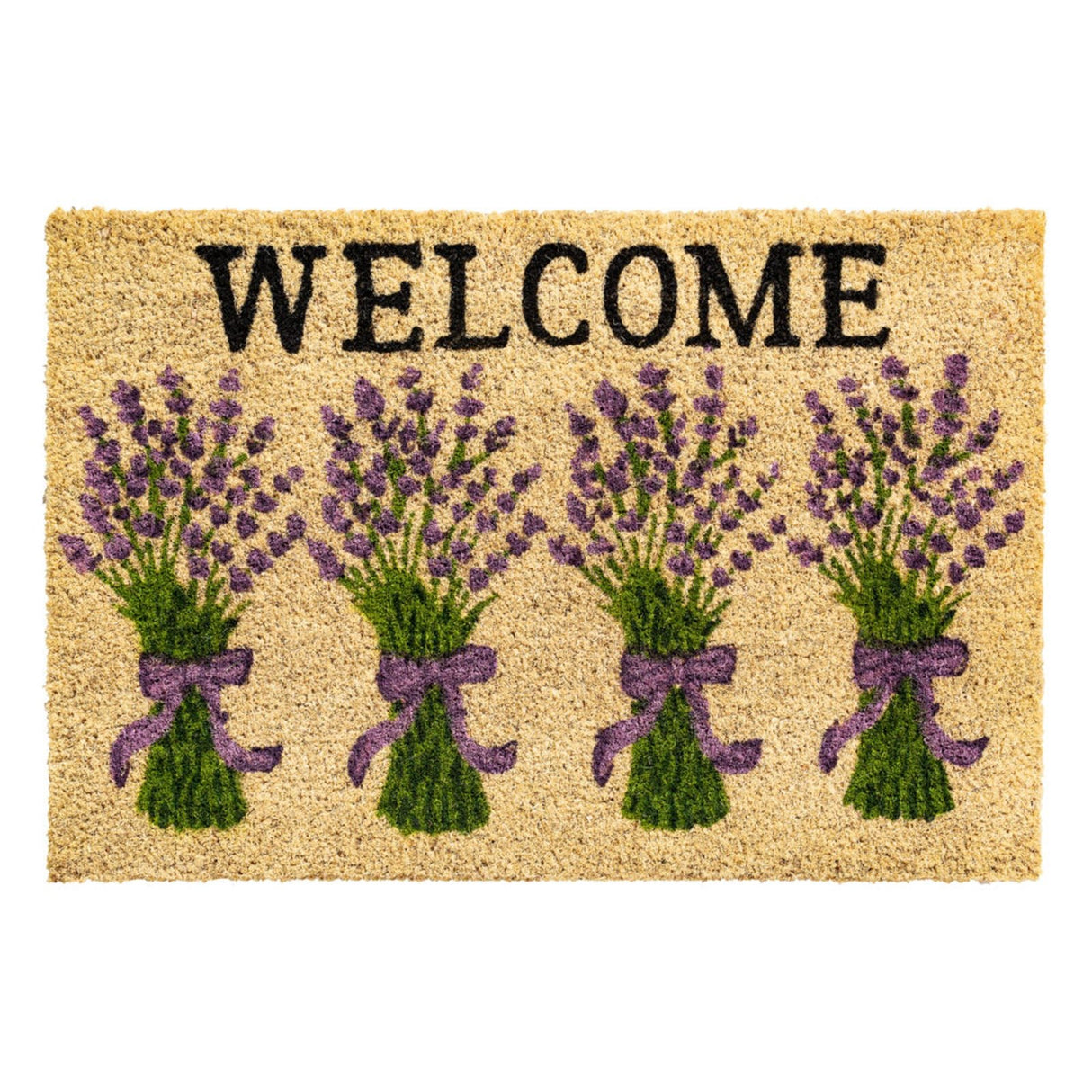 Kokosmatte NATURE TREND mit Lavendel Design
