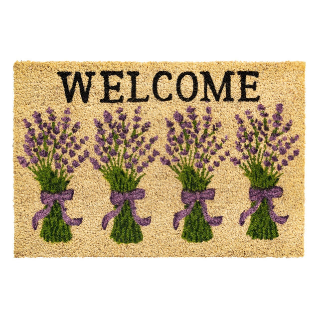 Kokosmatte NATURE TREND mit Lavendel Design