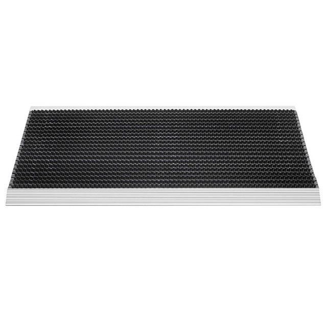 Fußabtreter FUTURE BRUSH - Edelstahlmatte mit Schwarzen Bürsten