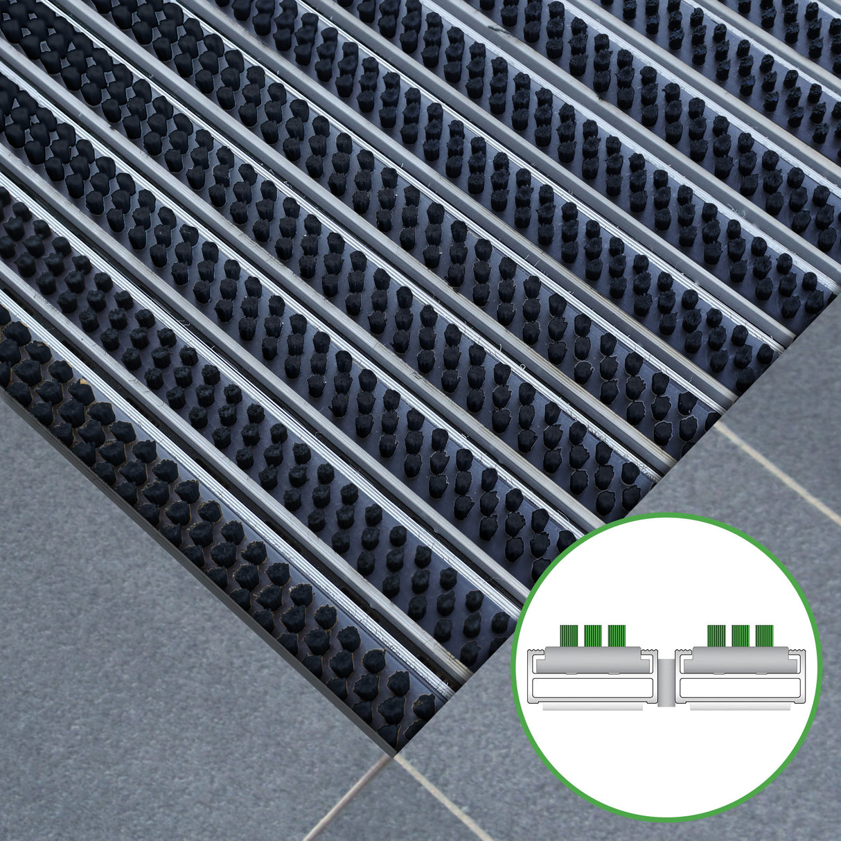 Eingangsmatte ALUPRO mit Bürsten-Einsatz | Schwarz