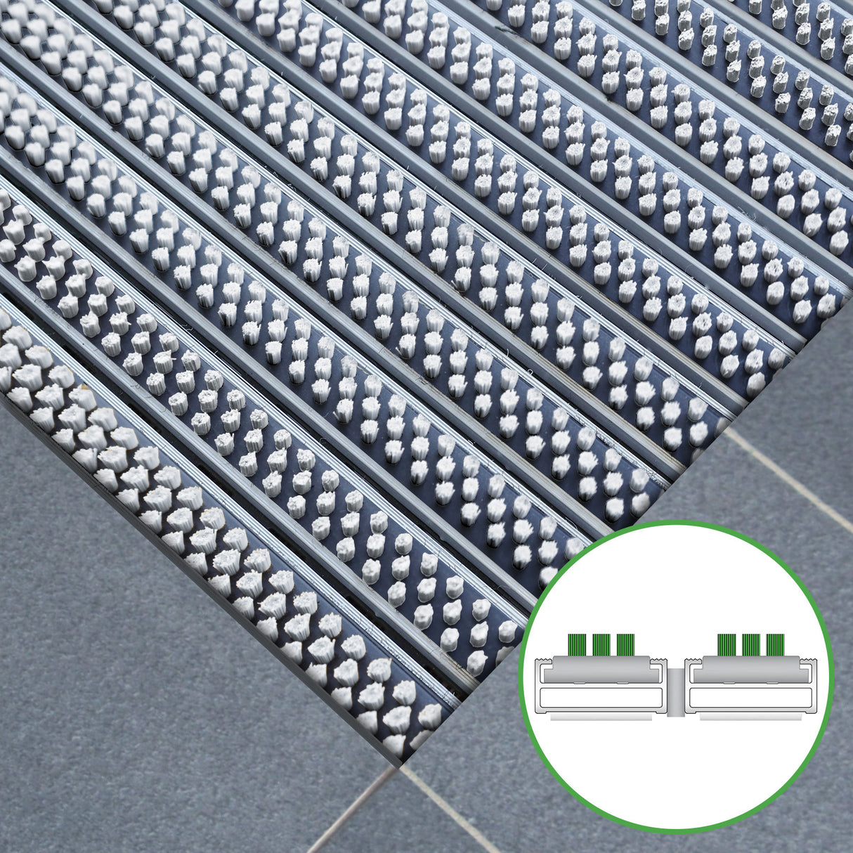 Eingangsmatte ALUPRO mit Bürsten-Einsatz | Weiß