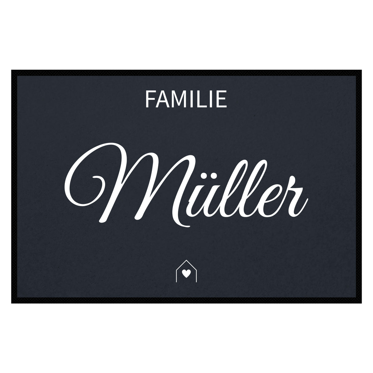 personalisierte Fußmatte Family House - Anthrazit