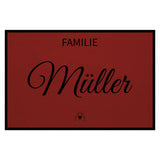 personalisierte Fußmatte Family House - Rot
