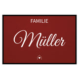 personalisierte Fußmatte Family House - Rot