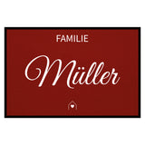 personalisierte Fußmatte Family House - Rot