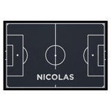Fußmatte SPORT STYLE - Design "Fußballfeld mit Name" - personalisierbar | Anthrazit/Weiß