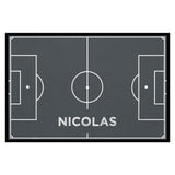 Fußmatte SPORT STYLE - Design "Fußballfeld mit Name" - personalisierbar | Dunkelgrau/Weiß