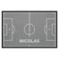 Fußmatte SPORT STYLE - Design "Fußballfeld mit Name" - personalisierbar | Mittelgrau/Weiß