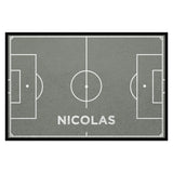 Fußmatte SPORT STYLE - Design "Fußballfeld mit Name" - personalisierbar | Nebel/Weiß