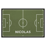 Fußmatte SPORT STYLE - Design "Fußballfeld mit Name" - personalisierbar | Oliv/Weiß