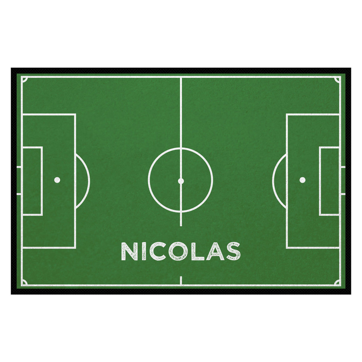Fußmatte SPORT STYLE - Design "Fußballfeld mit Name" - personalisierbar | Grün/Weiß