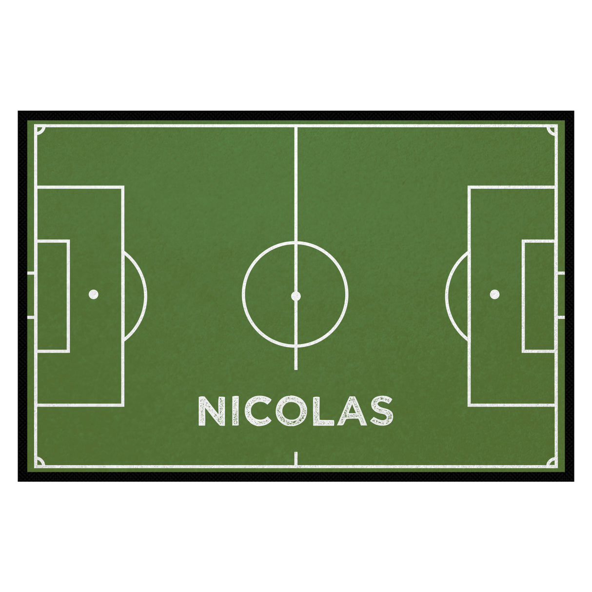 Fußmatte SPORT STYLE - Design "Fußballfeld mit Name" - personalisierbar | Kiwi/Weiß