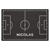 Fußmatte SPORT STYLE - Design "Fußballfeld mit Name" - personalisierbar | Schiefer/Weiß