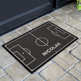 Fußmatte SPORT STYLE - Design "Fußballfeld mit Name" - personalisierbar | Schiefer/Weiß