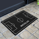 Fußmatte SPORT STYLE - Design "Fußballfeld mit Name" - personalisierbar | Schwarz/Weiß