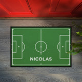 Fußmatte SPORT STYLE - Design "Fußballfeld mit Name" - personalisierbar | Grün/Weiß