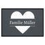 personalisierte Fußmatte Family Heart - Grau