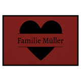 personalisierte Fußmatte Family Heart - Rot